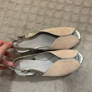 Chocolat Blu Women's Tan and Silver Sandals